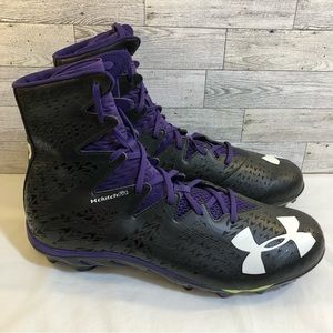 Under Armour UA Highlight Clutch-fit MC Football Cleats Black/Purple Size 16
